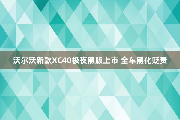 沃尔沃新款XC40极夜黑版上市 全车黑化贬责