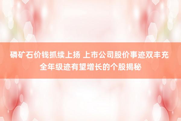 磷矿石价钱抓续上扬 上市公司股价事迹双丰充 全年级迹有望增长的个股揭秘