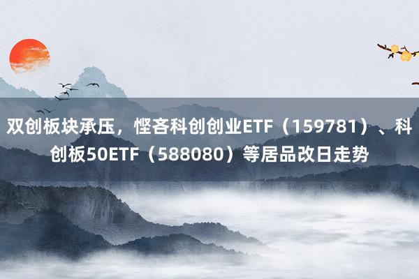 双创板块承压，悭吝科创创业ETF（159781）、科创板50ETF（588080）等居品改日走势