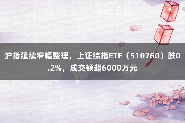 沪指延续窄幅整理，上证综指ETF（510760）跌0.2%，成交额超6000万元