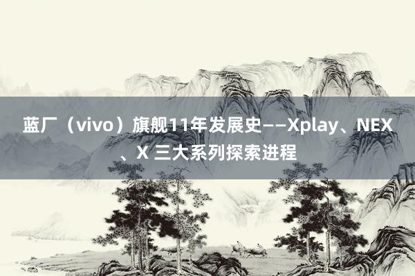 蓝厂（vivo）旗舰11年发展史——Xplay、NEX、X 三大系列探索进程