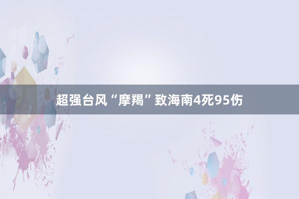 超强台风“摩羯”致海南4死95伤