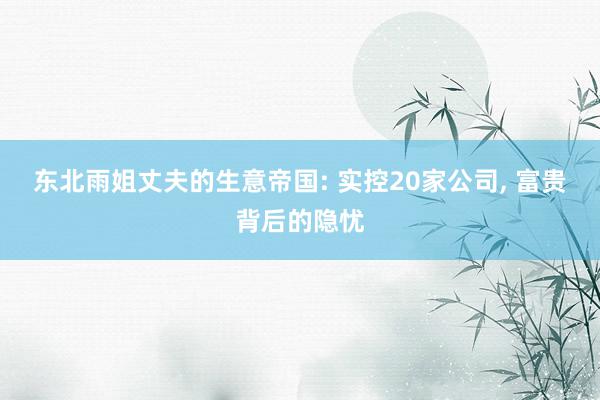 东北雨姐丈夫的生意帝国: 实控20家公司, 富贵背后的隐忧